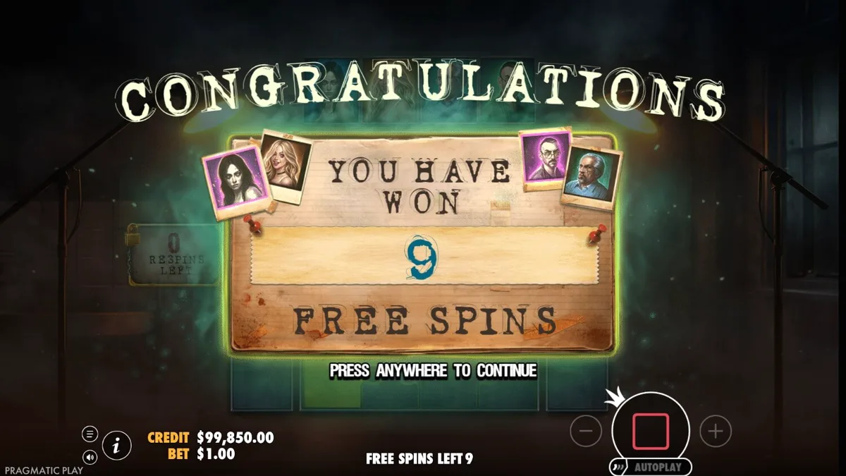 Interface do slot Sanatorium Secrets com tema de horror e asilo